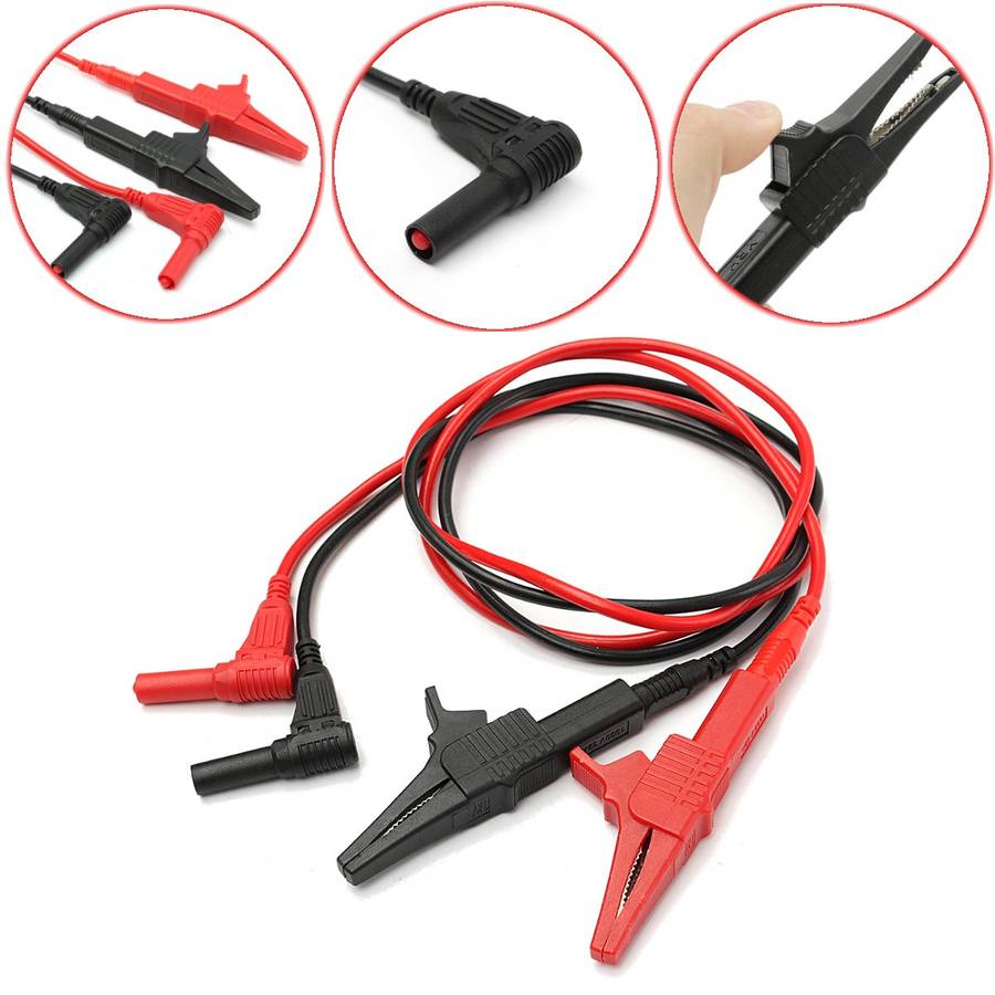 4mm Silicone Test Lead + Alligator Clip Multimeter Pen HV Test Clips Probes