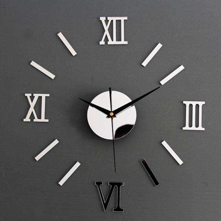 Honana DX-X5 Creative 3D Acrylic Mirror Wall Sticker Quartz Clocks Watch Large