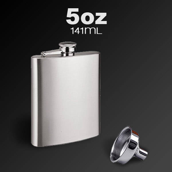 5OZ Stainless Steel Pocket Whisky Liquor Hip Flask With Funnel