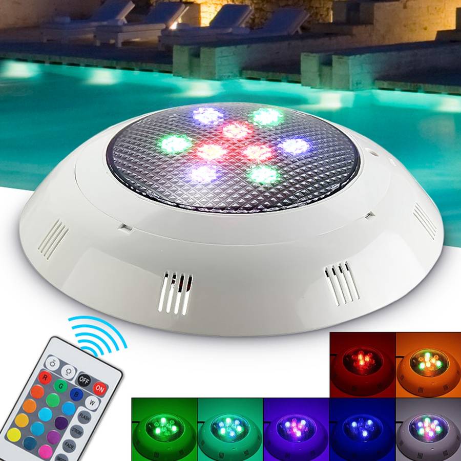 18W RGB LED Swimming Pool Light Underwater Waterproof Remote Control Wall Mounted Night Light