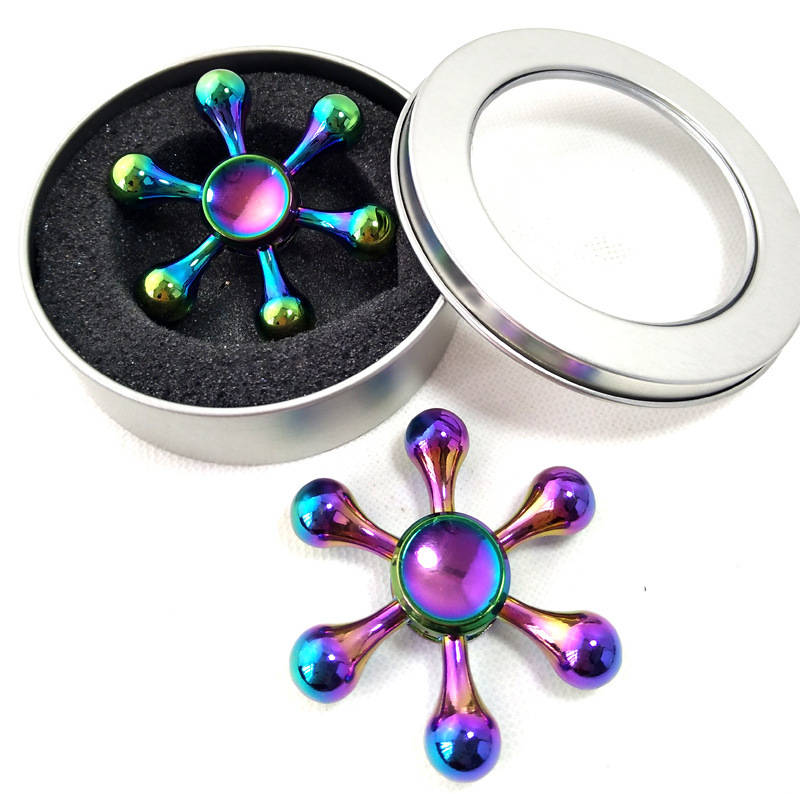 Hexagonal Colorful Fidget Hand Spinner ADHD Autism Reduce Stress Focus Attentio