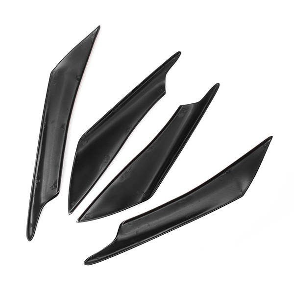 4Pcs ABS Black Car Auto Front Bumper Splitter Body Spoiler Canards Anti-collisi