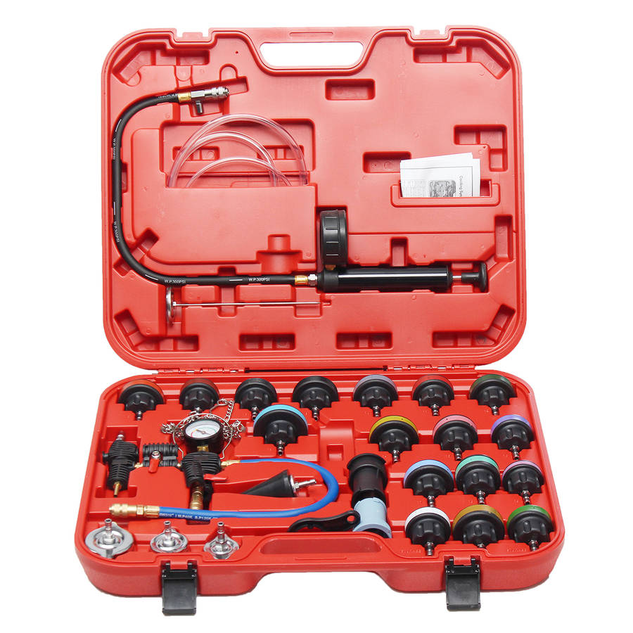 27 Pcs Radiator Pressure Gauge Tester Vacuum Purge Cooling System Refill Tool K