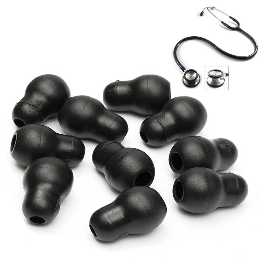 10pcs 2cm Silicone Black Super Soft Earplug Eartips Earpieces For Littmann Stet