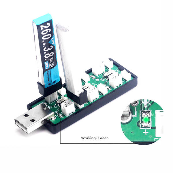 6CH USB To 3.7V 1S Lipo Battery Charging Adapter Board