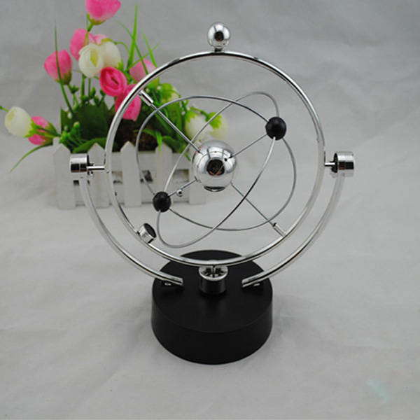 Silver Kinetic Orbital Desk Decoration Celestial Newton Pendulum