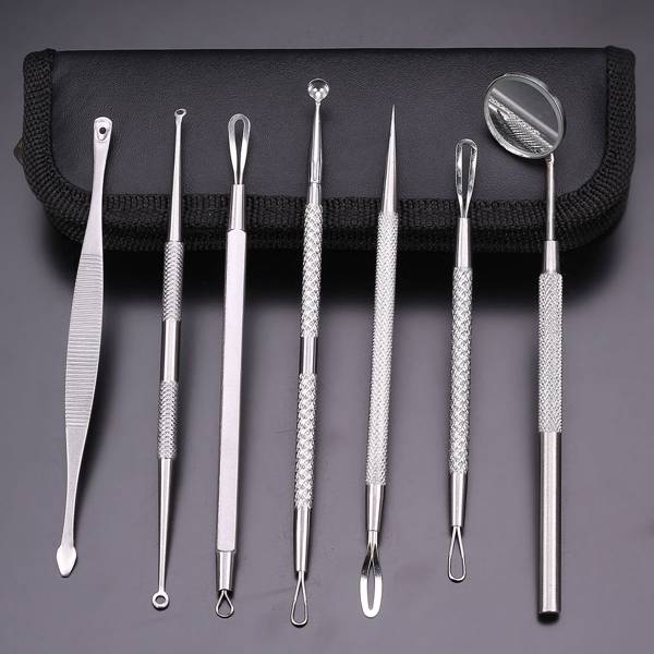 7Pcs Stainless Steel Multipurpose Blackhead Acne Comedones Remover Extractor To