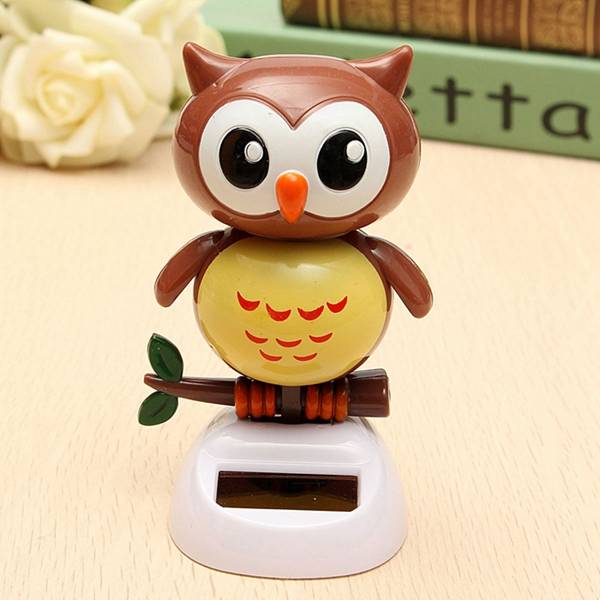 Solar Powered Owl Dancing Flip Flap Swinging Shook His Head Doll