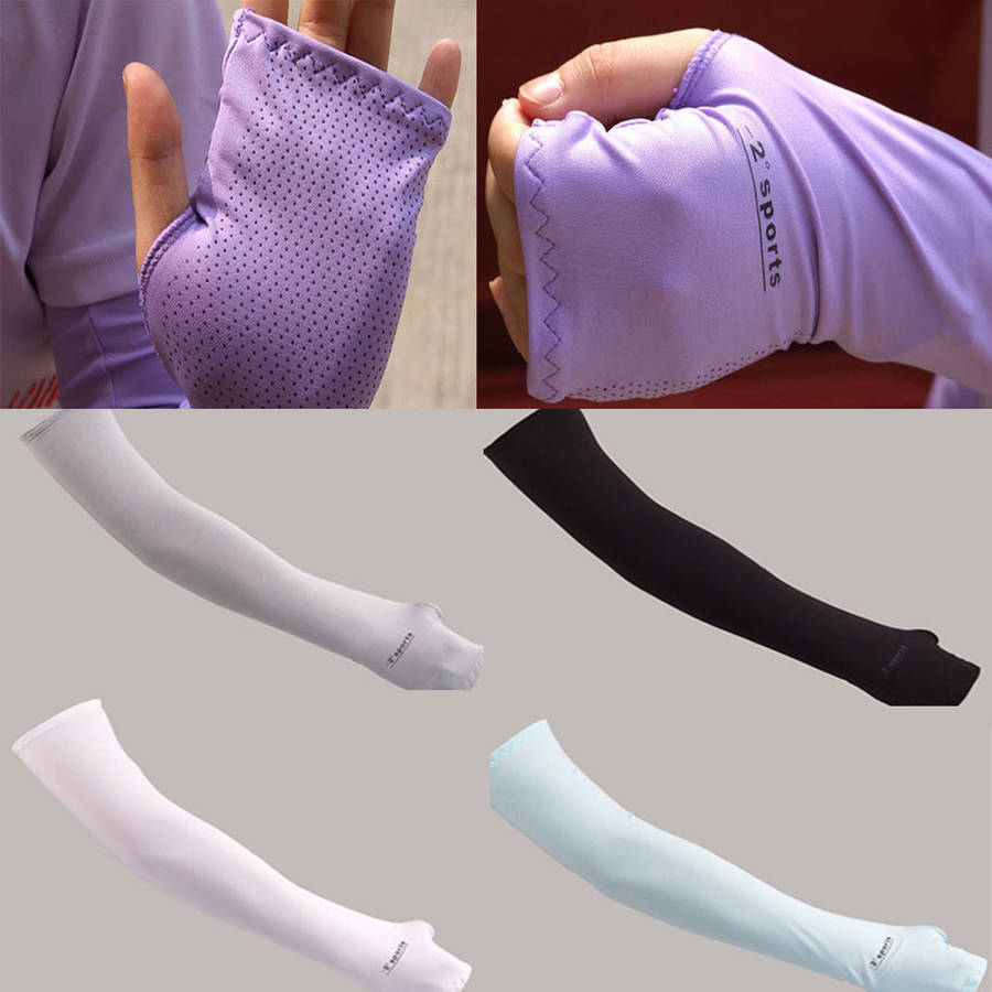 Unisex Sport Arm Cooling Sleeves Gloves UV Sun Protection Cover Golf Driving Ac