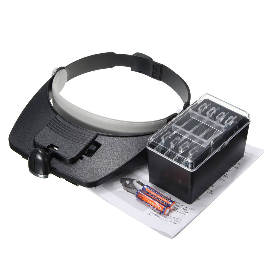 1.2X 1.8X 2.5X 3.5X Plastic Acrylic Lens Head Mount Headset LED Light 4pcs Magn
