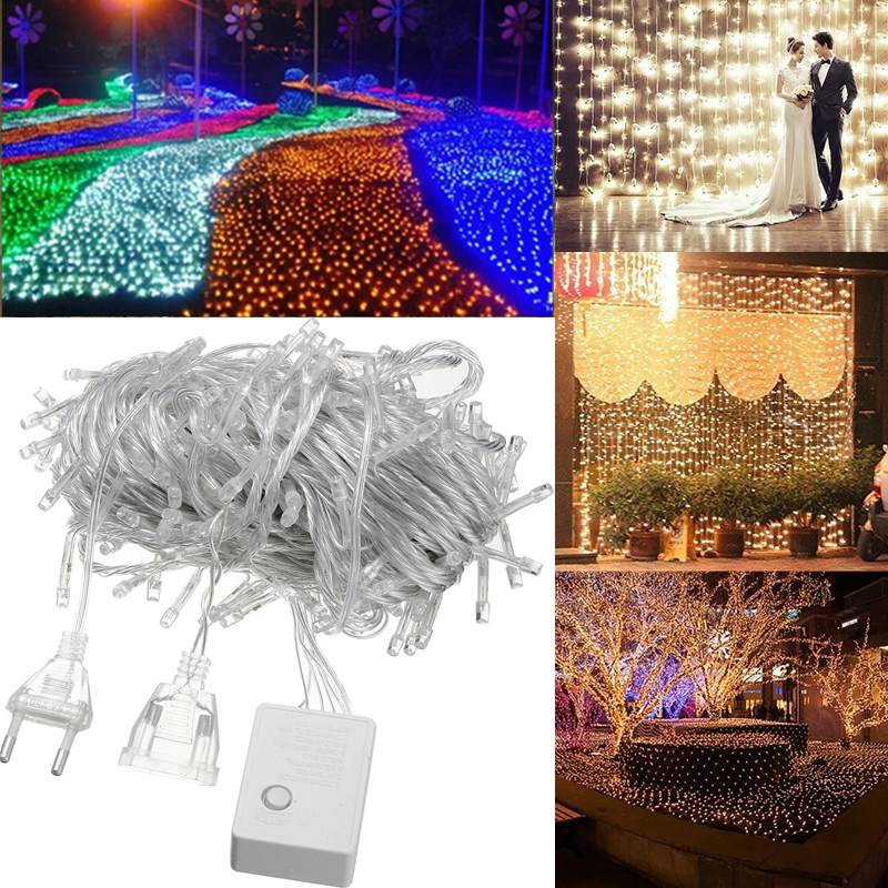 20M 200LED Waterproof Fairy String Light Christmas Outdoor Wedding Party Lamp E