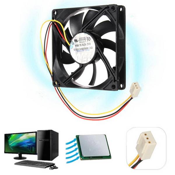 3 Pin 80mm 15mm PC CPU Cooling Fan Heatsink Cooler Radiator For Computer 12V