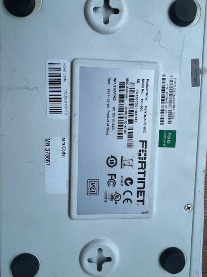 Fortinet FortiGate 60C Enterprise Firewall Appliance (FG-60C)