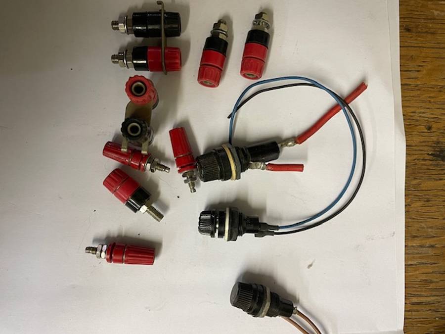 Assorted Electronic Components: Fuse Holders & Binding Posts Lot