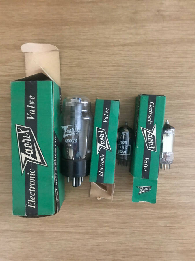 Zaerix EC91 2D21 6F6GB singles. NOS Vacuum tubes. In original Packaging. Vintage