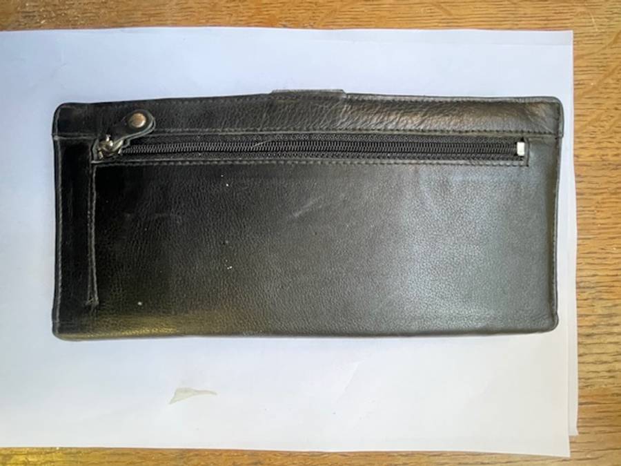 Galaxy Genuine Black Leather Long Clutch Wallet (Model UCF 302)