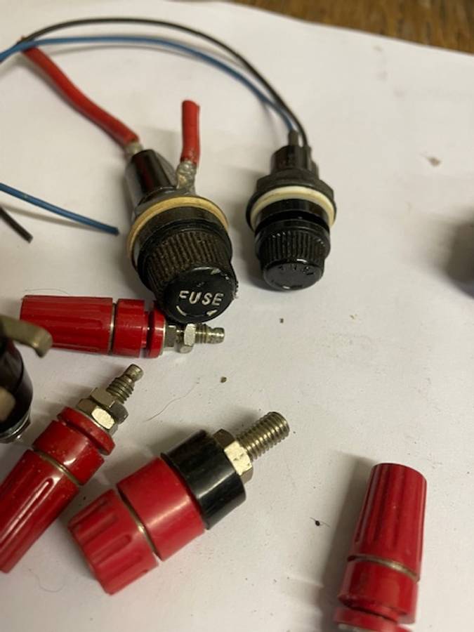 Assorted Electronic Components: Fuse Holders & Binding Posts Lot
