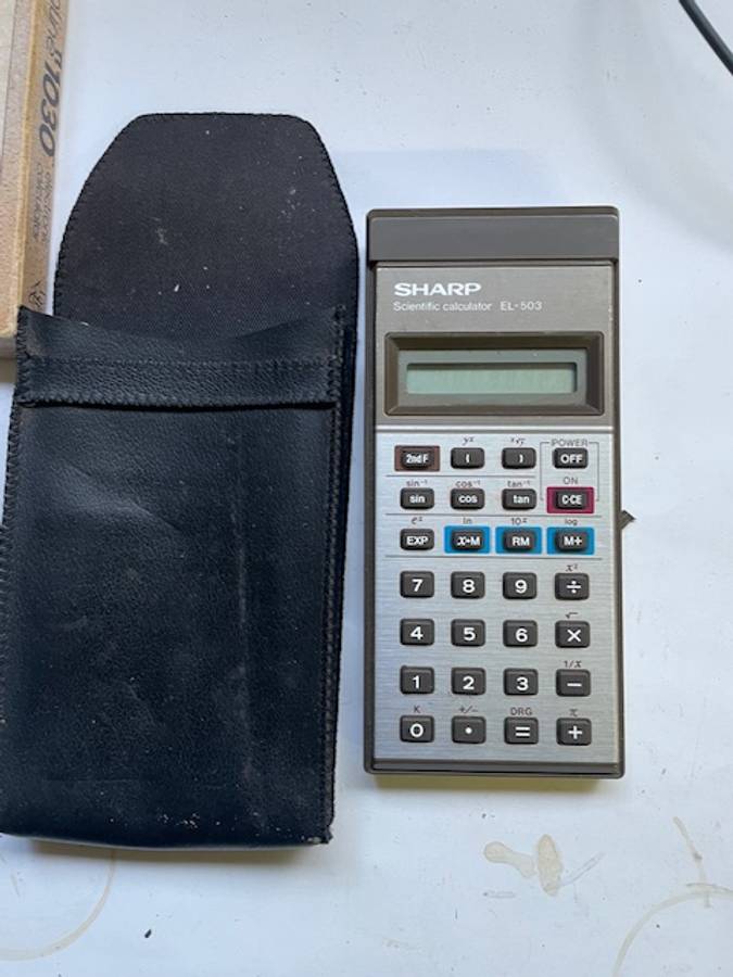 Vintage Calculators & Aristo Slide Rule Set with Cases and Original Manuals