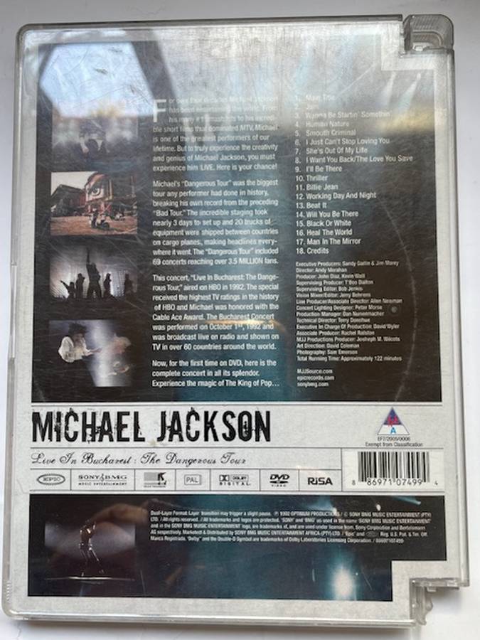 Michael Jackson Live in Bucharest Dangerous Tour DVD 1992