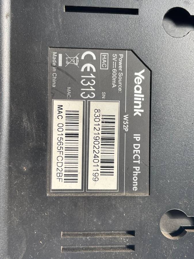 Yealink W52P IP DECT Phone Base Station