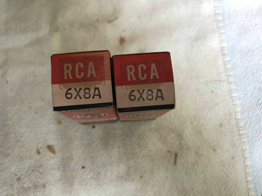 RCA 6X8A vacuum tubes 2 Pcs. Brand new. Still in box. NOS. Vintage.