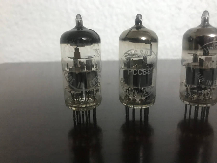 Tungsram NOS PCC88 ECC88 6DJ8 quad matched UK vacuum tubes original vintage