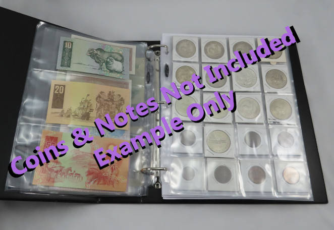 Coin and Banknote Collector`s Album, Heavy Duty 3 Ring Album for Collectors Pages, A4 Binder