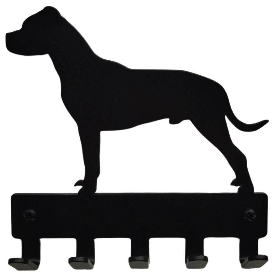 Eboy Steel Dogo Argentino Key Rack or Leash Hanger - 5 Hooks - Black