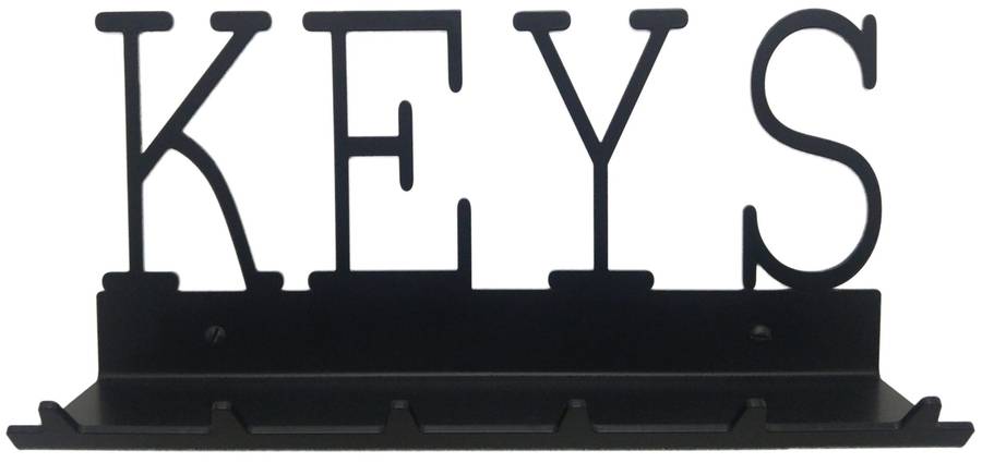 Eboy Steel Keys Rack with Tray - 6 Hooks - Black