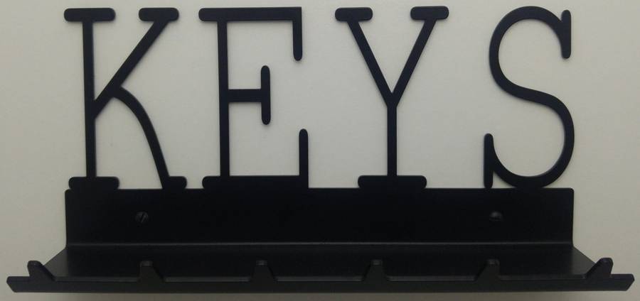 Eboy Steel Keys Rack with Tray - 6 Hooks - Black
