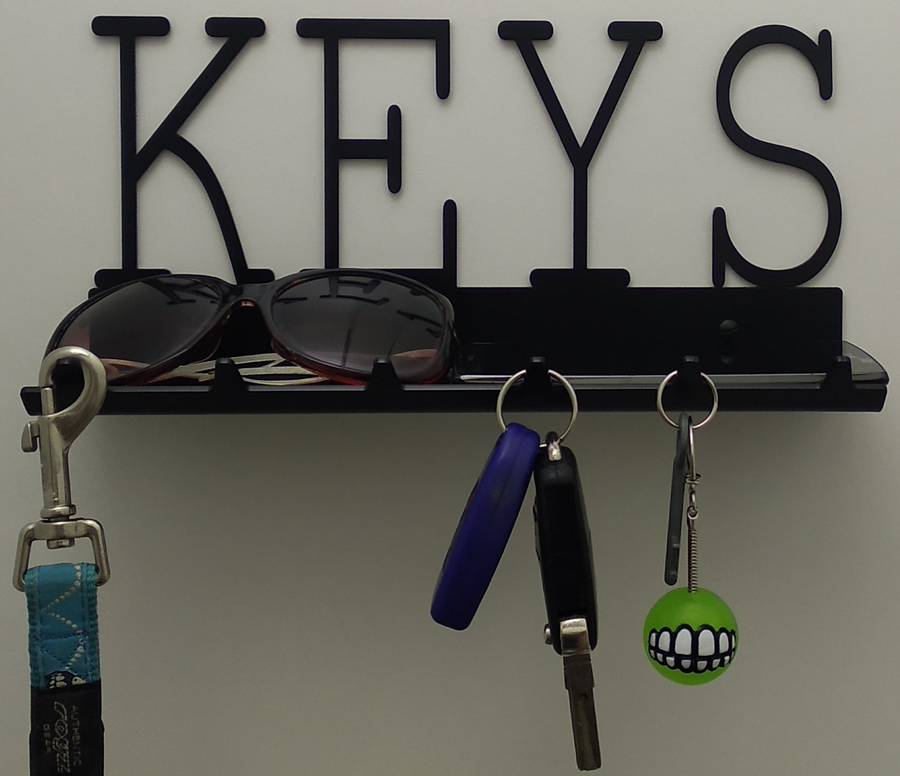Eboy Steel Keys Rack with Tray - 6 Hooks - Black