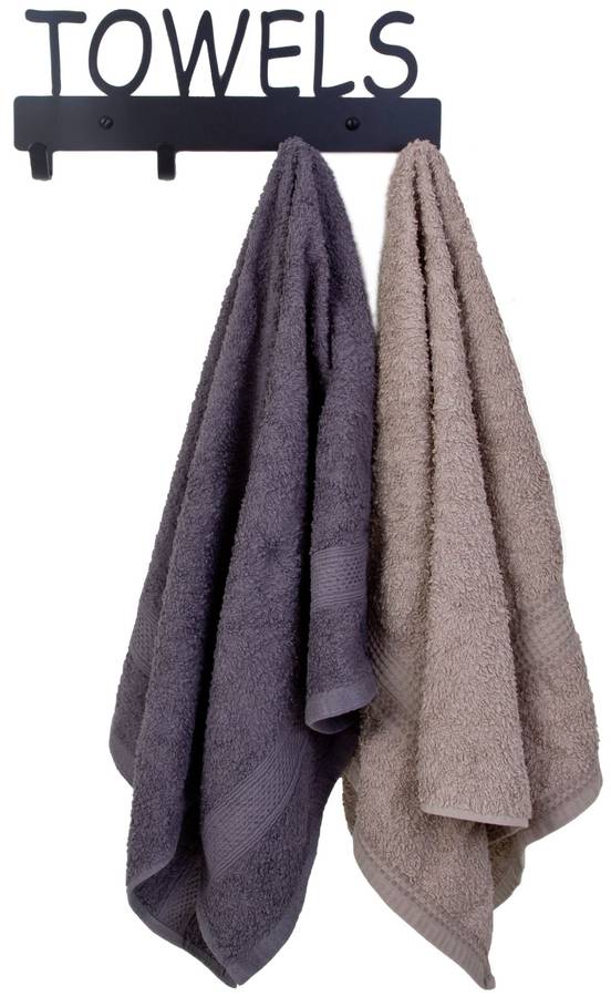 Eboy Steel Towels & Bath Robes Rack - 4 Hooks - Black