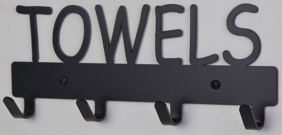 Eboy Steel Towels & Bath Robes Rack - 4 Hooks - Black
