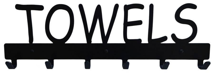 Eboy Steel Towels & Bath Robes Rack - 6 Hooks - Black