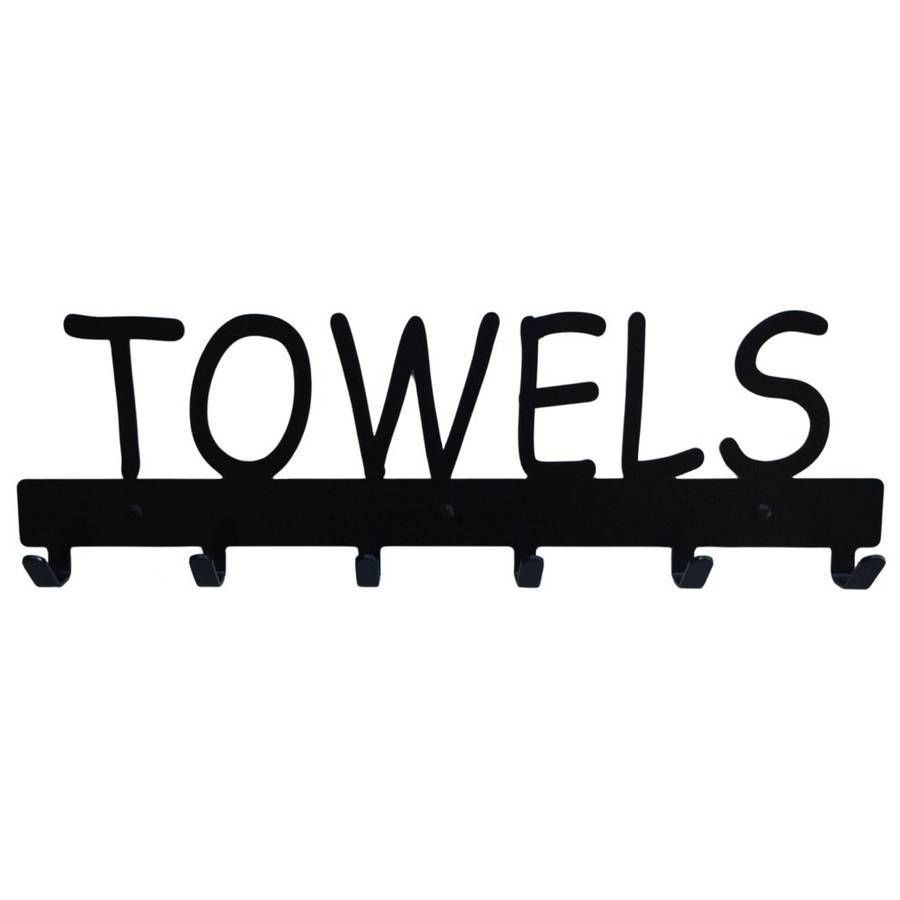 Eboy Steel Towels & Bath Robes Rack - 6 Hooks - Black