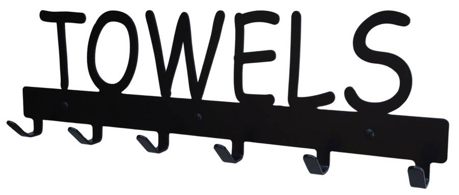 Eboy Steel Towels & Bath Robes Rack - 6 Hooks - Black
