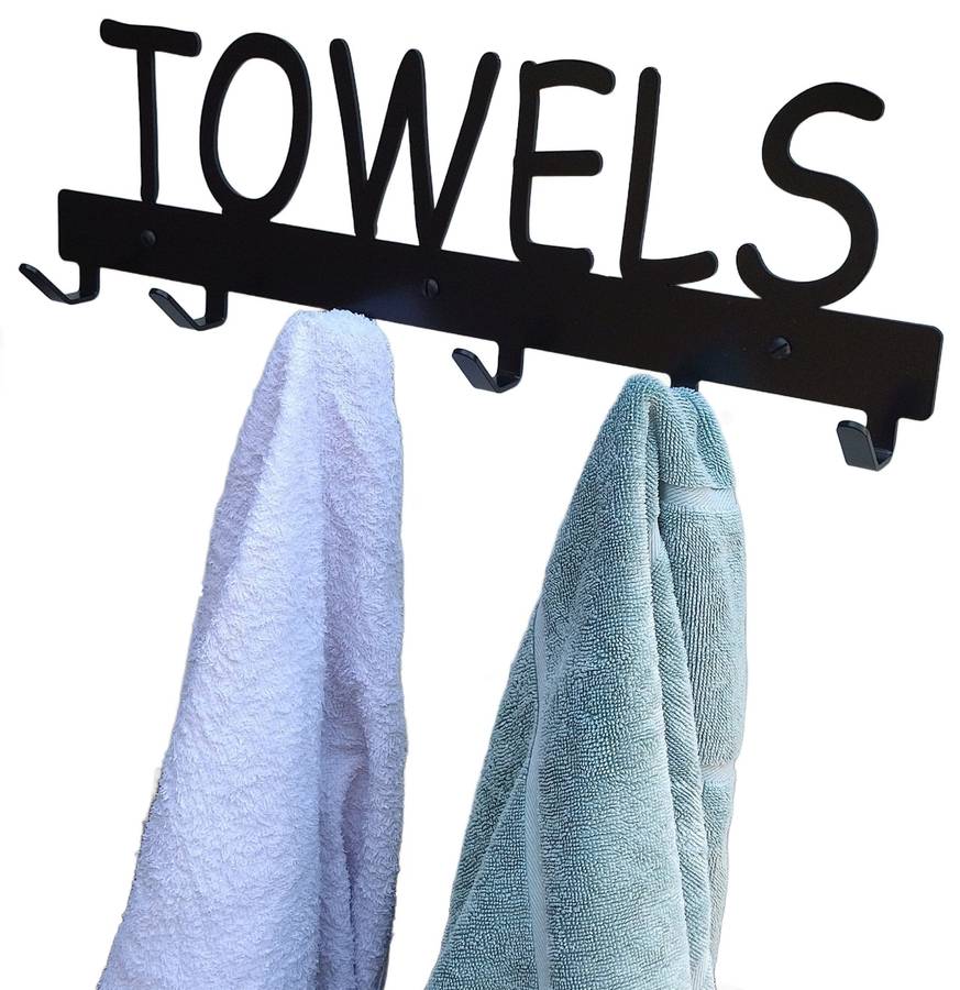 Eboy Steel Towels & Bath Robes Rack - 6 Hooks - Black
