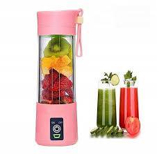 Portable Rechargeable Juice Blender- 4 blades Pink