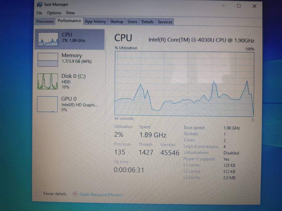 Lenovo G50-70 4th Gen "Core i3" 1.90GHz 4GB RAM 1TB HDD Black (Battery Capacity At 34%)