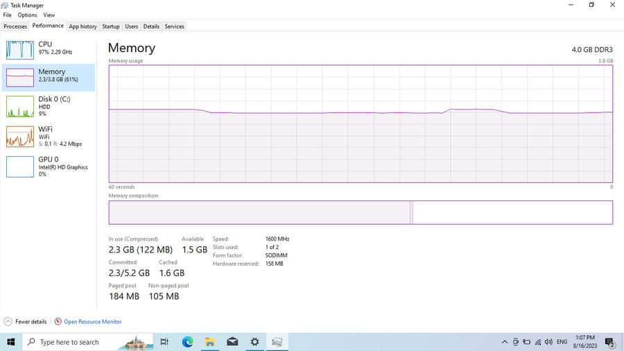 HP 250 G5 "Intel Celeron" 1.60GHz 4GB RAM 500GB HDD No Battery And Bright Spot Black