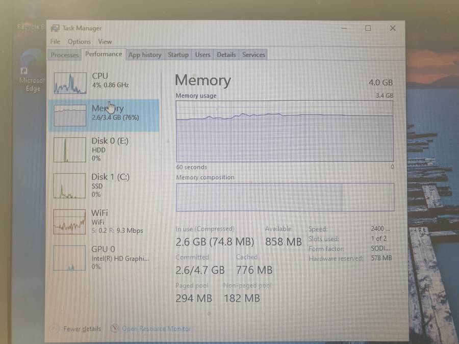 Lenovo V130-15IKB, 2.30GHz, "Core i3-7020U", 4GB RAM, 1TB HHD, Cracked Casing, Black