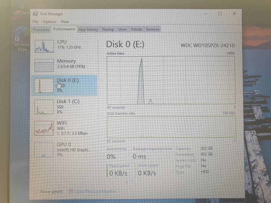 Lenovo V130-15IKB, 2.30GHz, "Core i3-7020U", 4GB RAM, 1TB HHD, Cracked Casing, Black