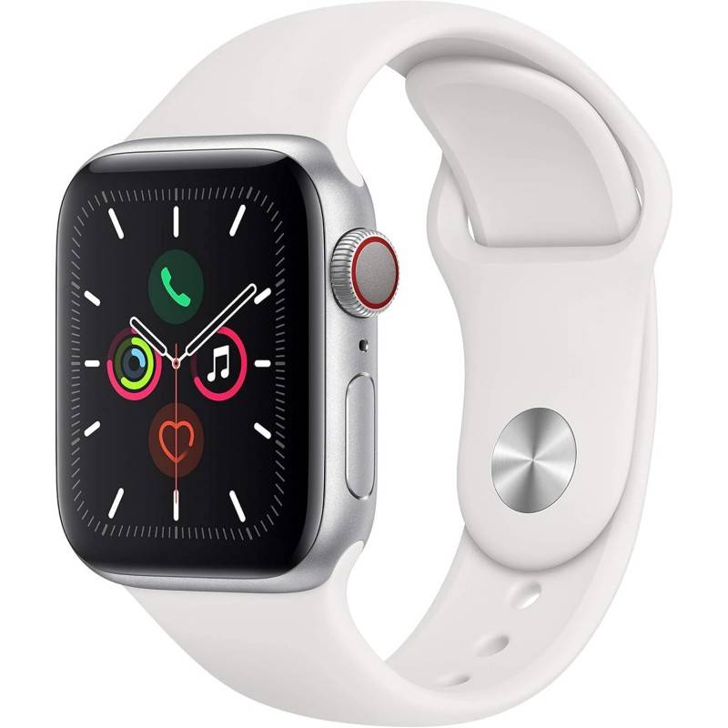 Apple Watch Series 5 40mm GPS Only Aluminium Silver (3 Month Warranty)  With White Straps