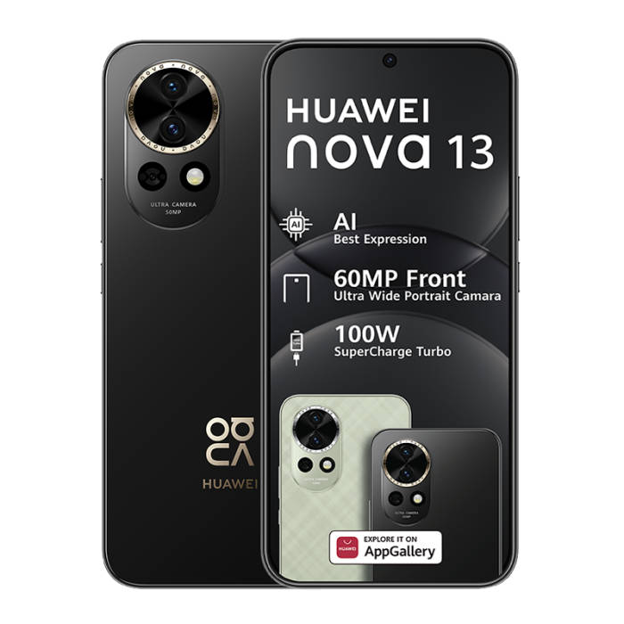 Huawei Nova 13 256GB Dual Sim Black (3 Month Warranty)  Mint Condition