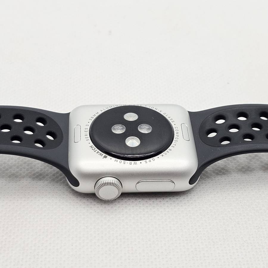 Apple Watch Series 3 38mm GPS Only Silver  With Black Nike Straps