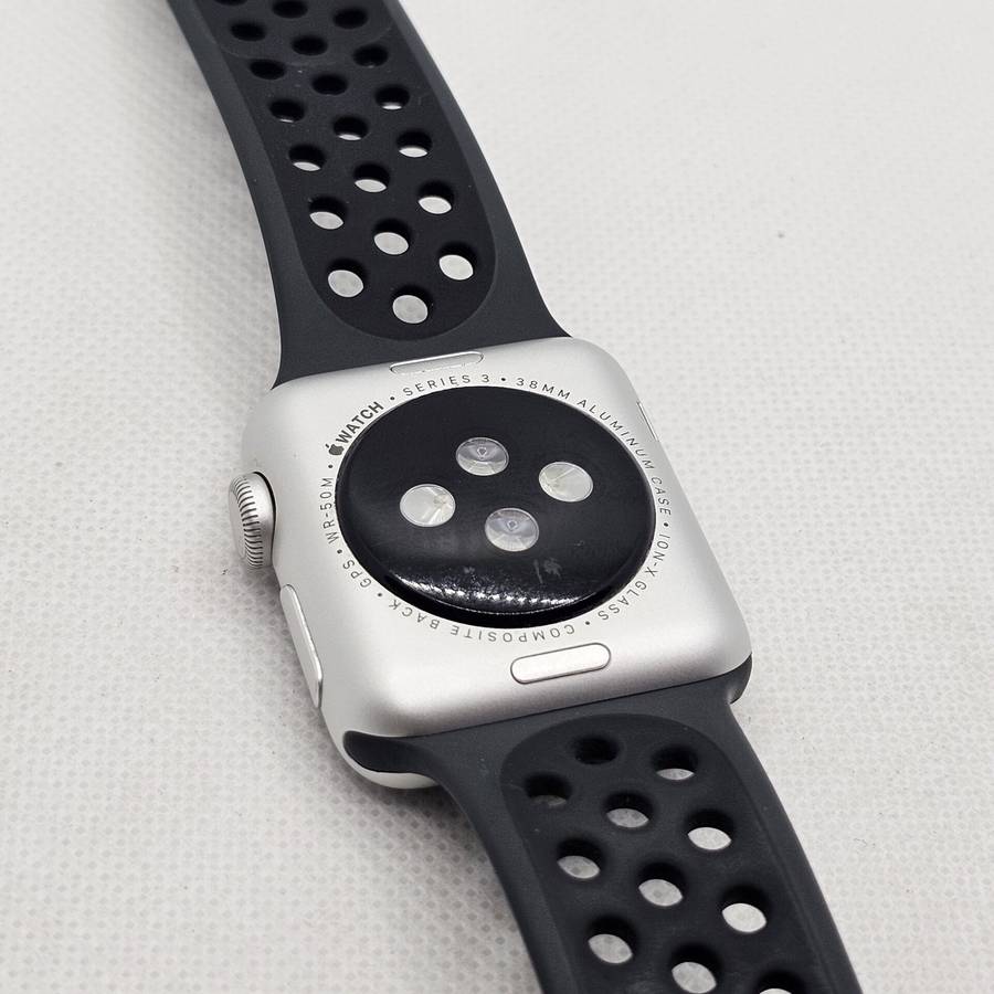 Apple Watch Series 3 38mm GPS Only Silver  With Black Nike Straps