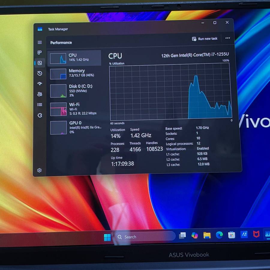 Ausus VivoBook X1505Z "Core i7" 16GB RAM 512GB SSD OLED LCD Black