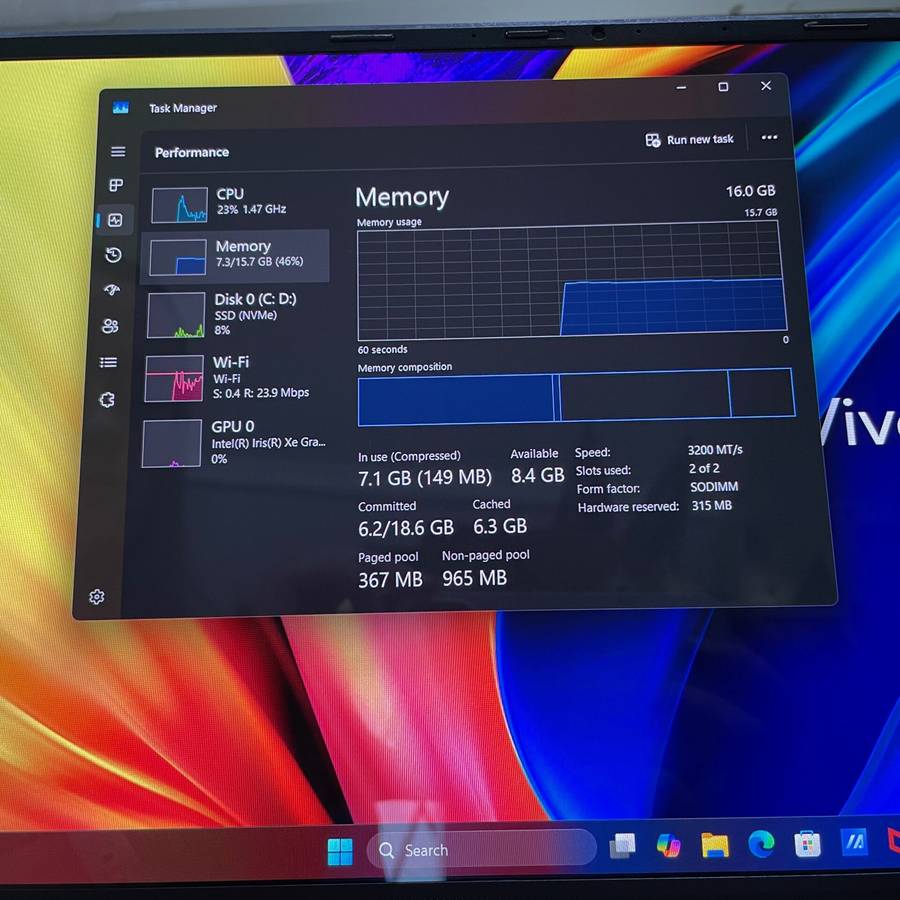 Ausus VivoBook X1505Z "Core i7" 16GB RAM 512GB SSD OLED LCD Black