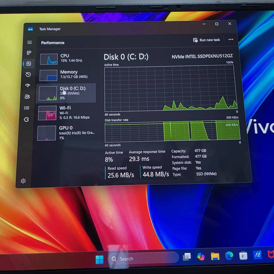 Ausus VivoBook X1505Z "Core i7" 16GB RAM 512GB SSD OLED LCD Black