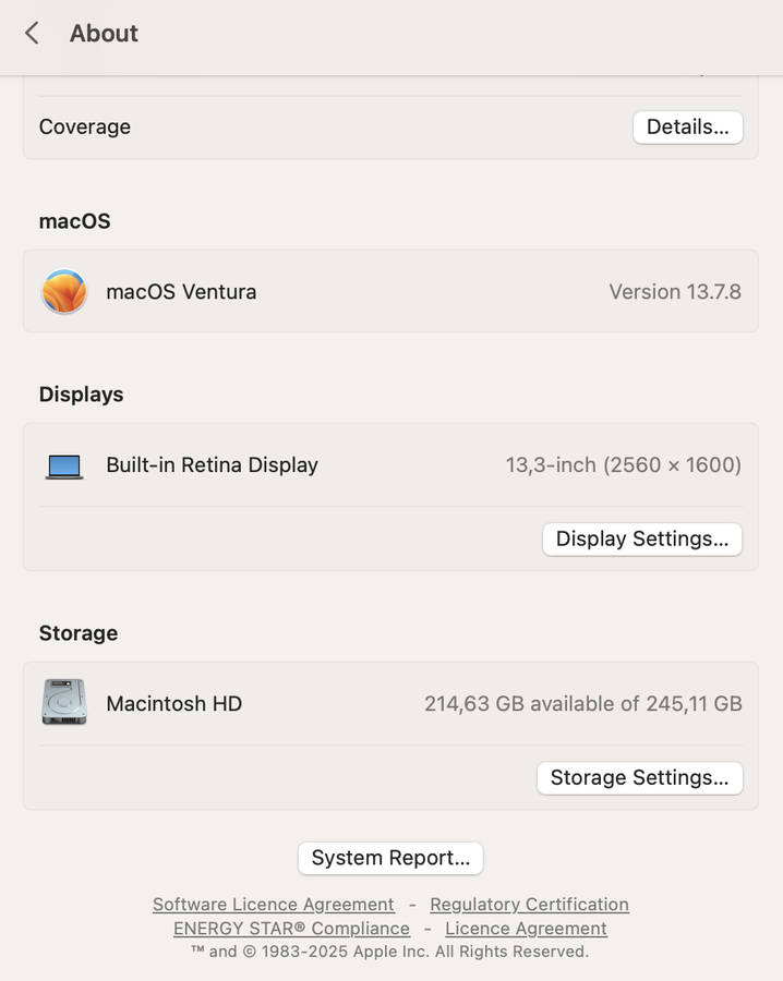 Apple MacBook Air M1 13-Inch 8 GPU/7 CPU (2020) 8GB RAM 256GB SSD Space Gray/Silver (12 Mon...